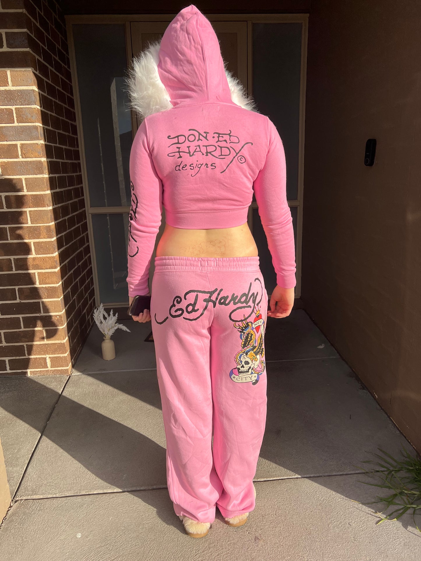 PINK REWORKED FUR EDHARDY SET