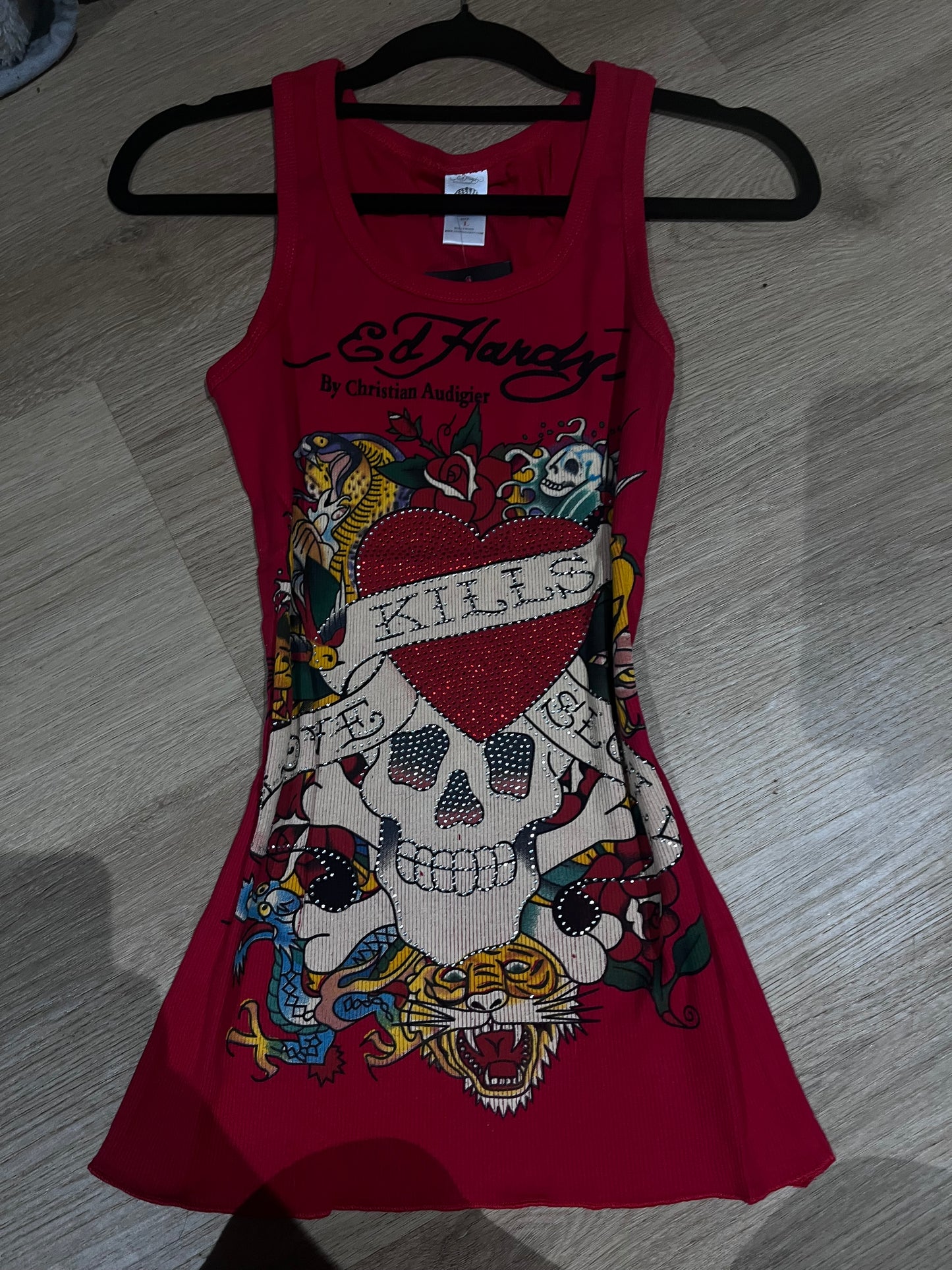 red ed hardy vintage singlet with original vintage design