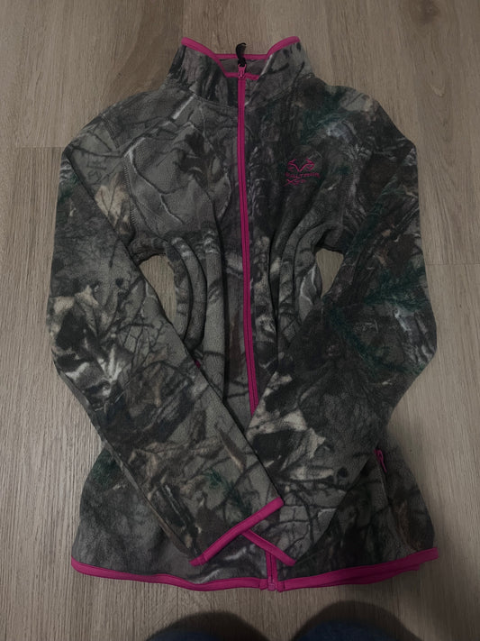 realtree pink zip up