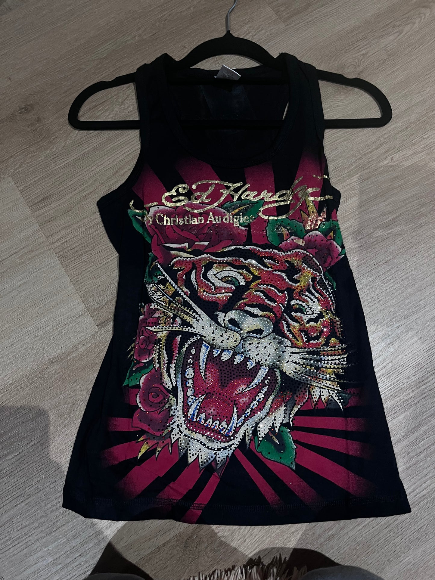 black vintage singlet with sheer back