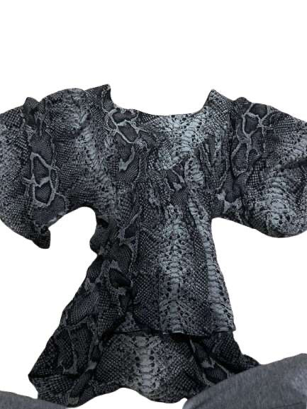 snake print BAT SLEEVE top