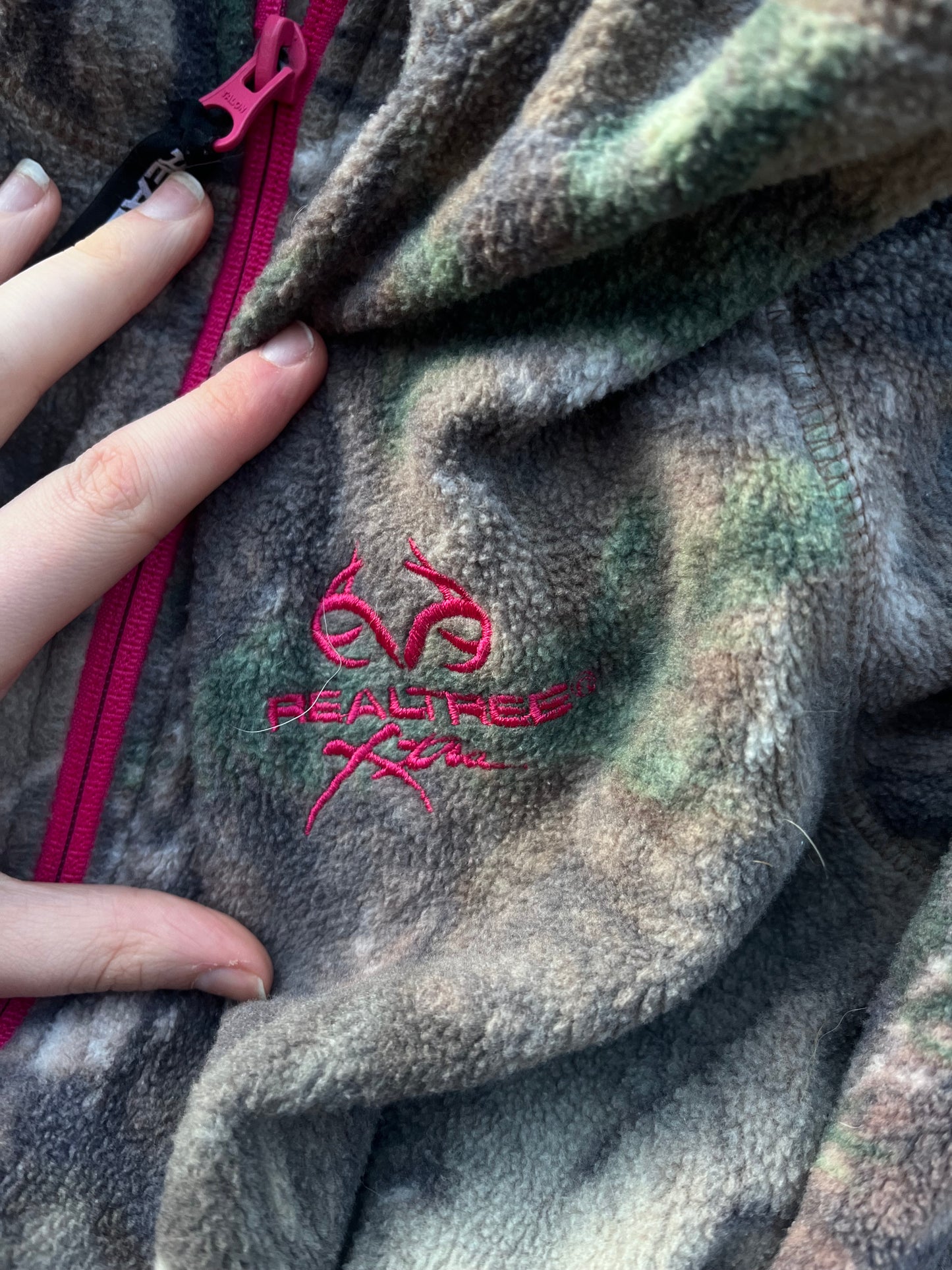 realtree pink zip up