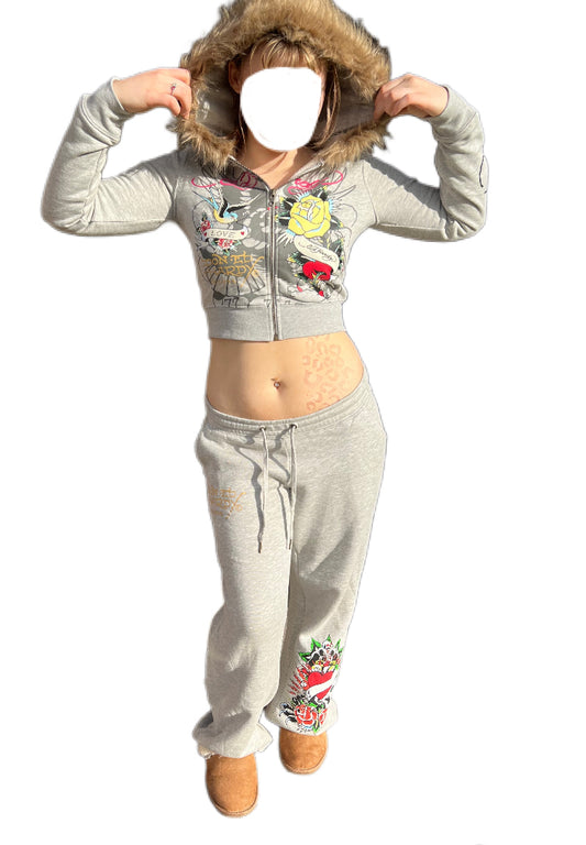 GRAY REWORKED FUR EDHARDY SET