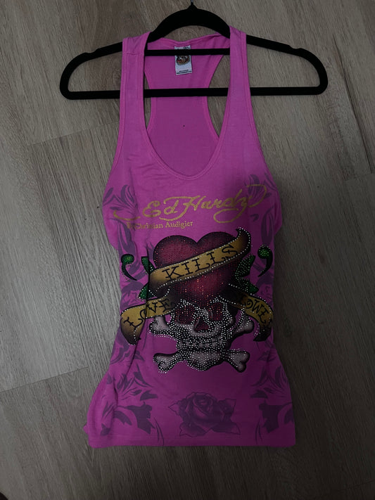 pink ed hardy tank